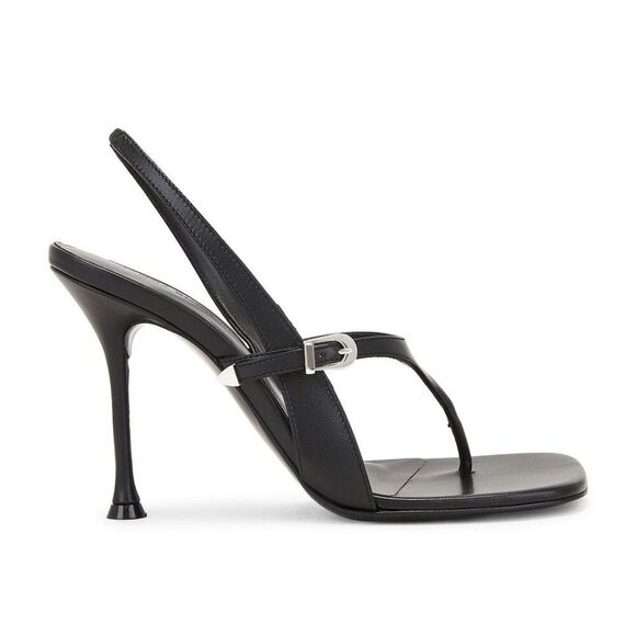 NEW Magda Butrym Sling Back Sandal in Black LEATHER HEEL OPEN TOE - Picture 3 of 10